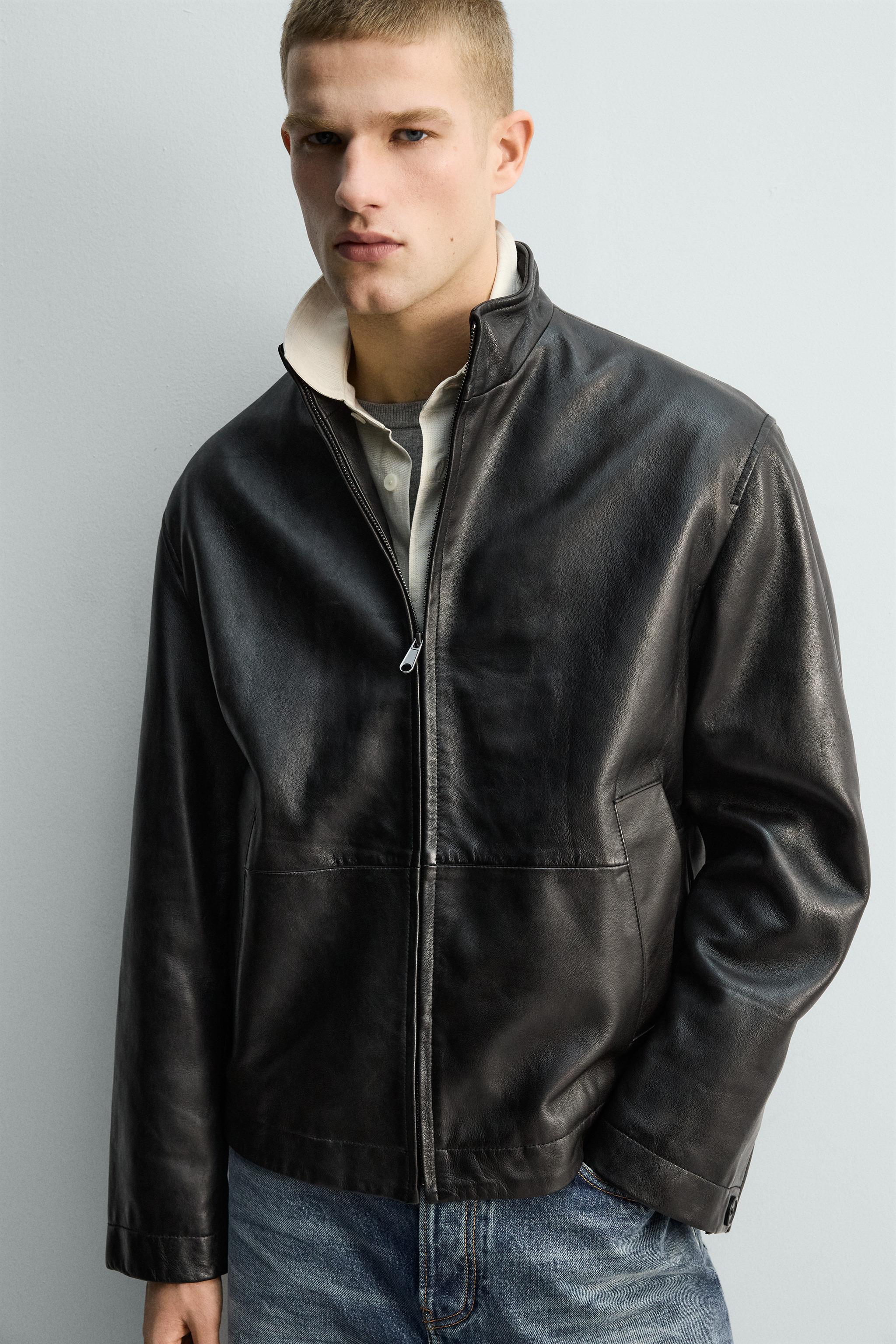 RELAXED FIT LEATHER JACKET
